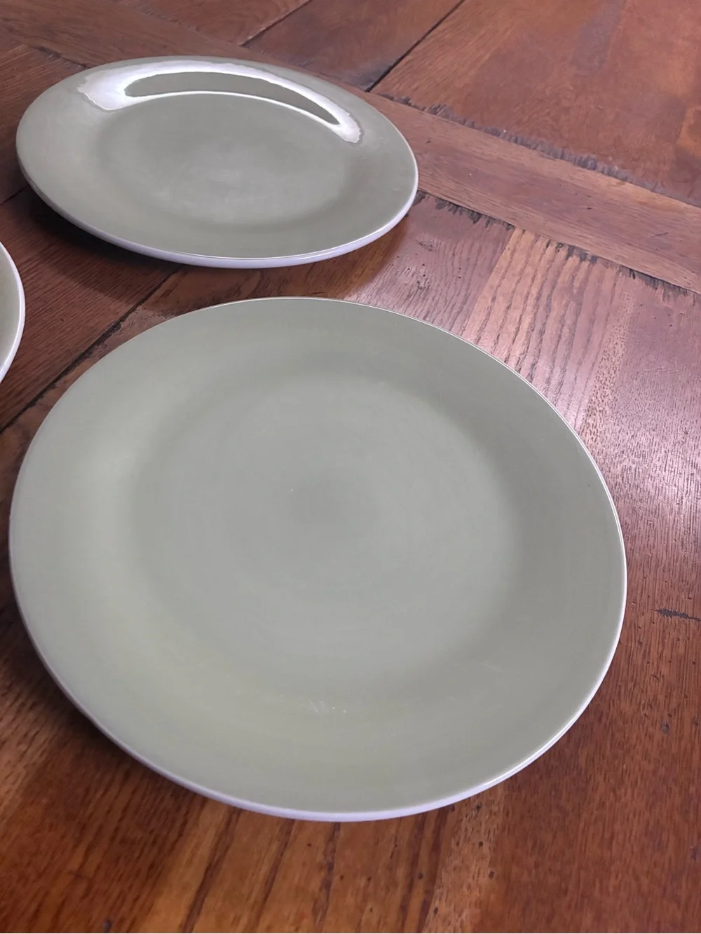 Set of 3 Beautiful Sage Serving Plates - Jill Rosenwald